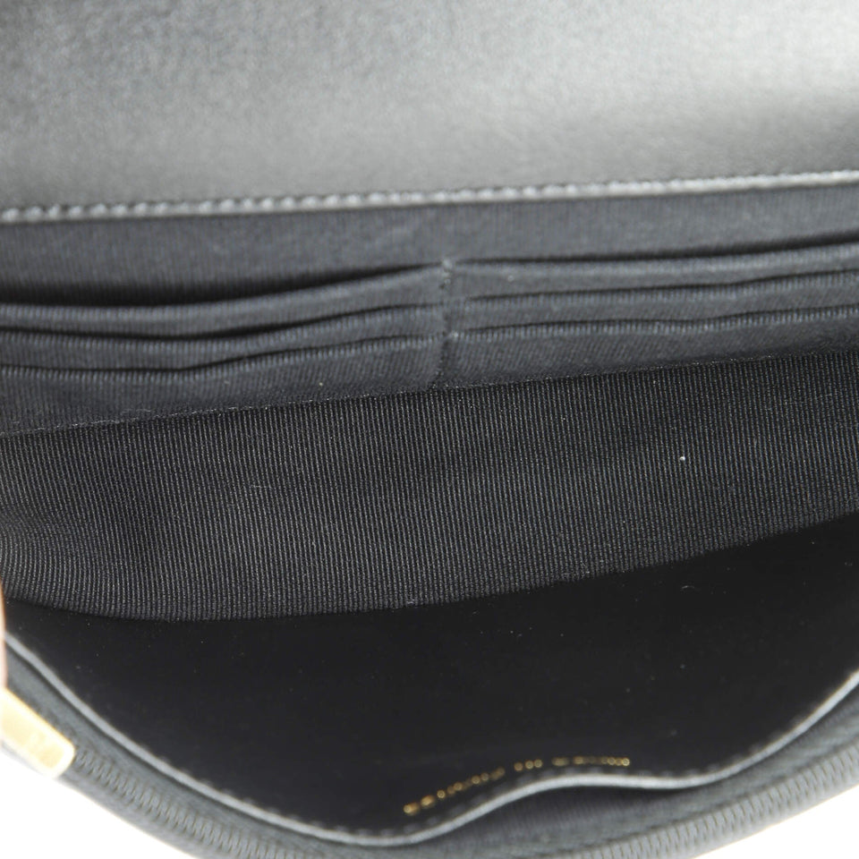 Wallet on Chain Quilted Printed Crumpled Calfskin