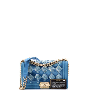 Boy Flap Bag Pleated Fringe Denim Old Medium