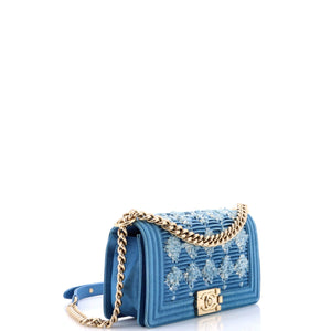 Boy Flap Bag Pleated Fringe Denim Old Medium