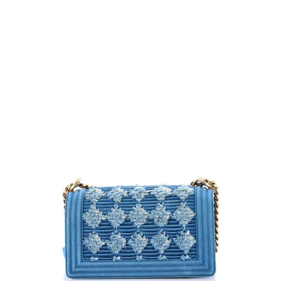Boy Flap Bag Pleated Fringe Denim Old Medium
