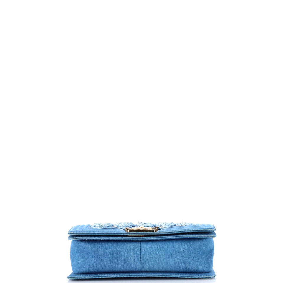 Boy Flap Bag Pleated Fringe Denim Old Medium