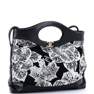 31 Shopping Bag Quilted Printed Cotton and Calfskin Large