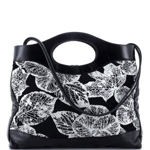 31 Shopping Bag Quilted Printed Cotton and Calfskin Large