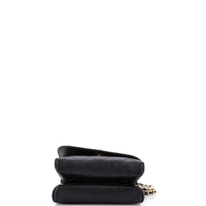 CC Double Pocket Top Handle Bag Stitched Calfskin Small