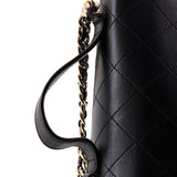 CC Double Pocket Top Handle Bag Stitched Calfskin Small