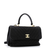 Trendy CC Top Handle Bag Chevron Jersey Medium