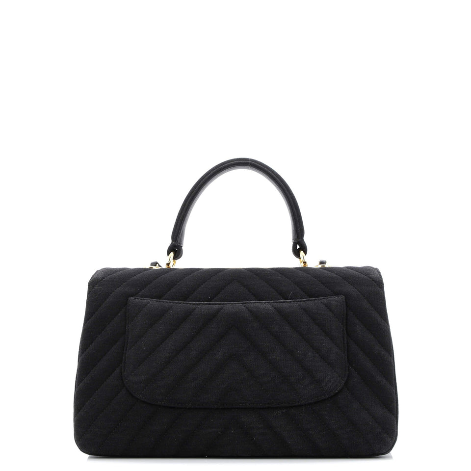 Trendy CC Top Handle Bag Chevron Jersey Medium