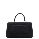 Trendy CC Top Handle Bag Chevron Jersey Medium