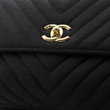 Trendy CC Top Handle Bag Chevron Jersey Medium