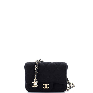 Classic Flap Chain Belt Bag Quilted Jersey Mini