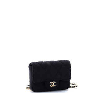 Classic Flap Chain Belt Bag Quilted Jersey Mini