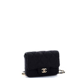 Classic Flap Chain Belt Bag Quilted Jersey Mini