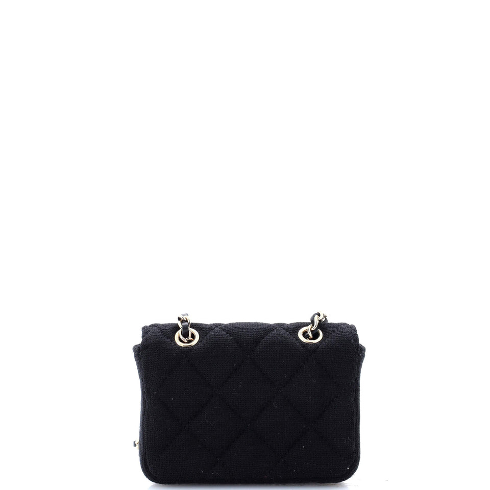 Classic Flap Chain Belt Bag Quilted Jersey Mini