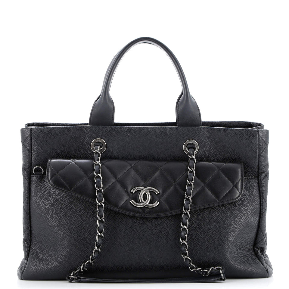 Coco Break Shopping Tote Caviar Large