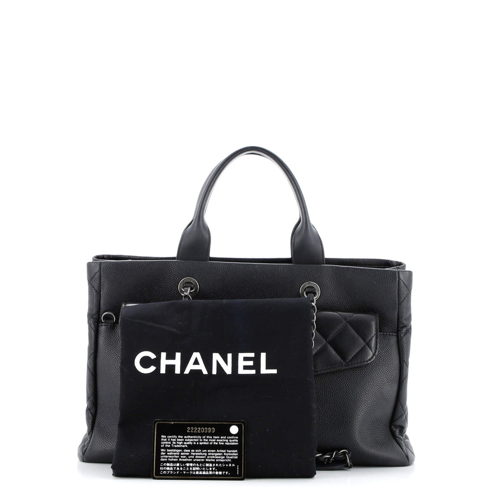 Coco Break Shopping Tote Caviar Large