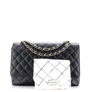 Classic Double Flap Bag Quilted Caviar Maxi