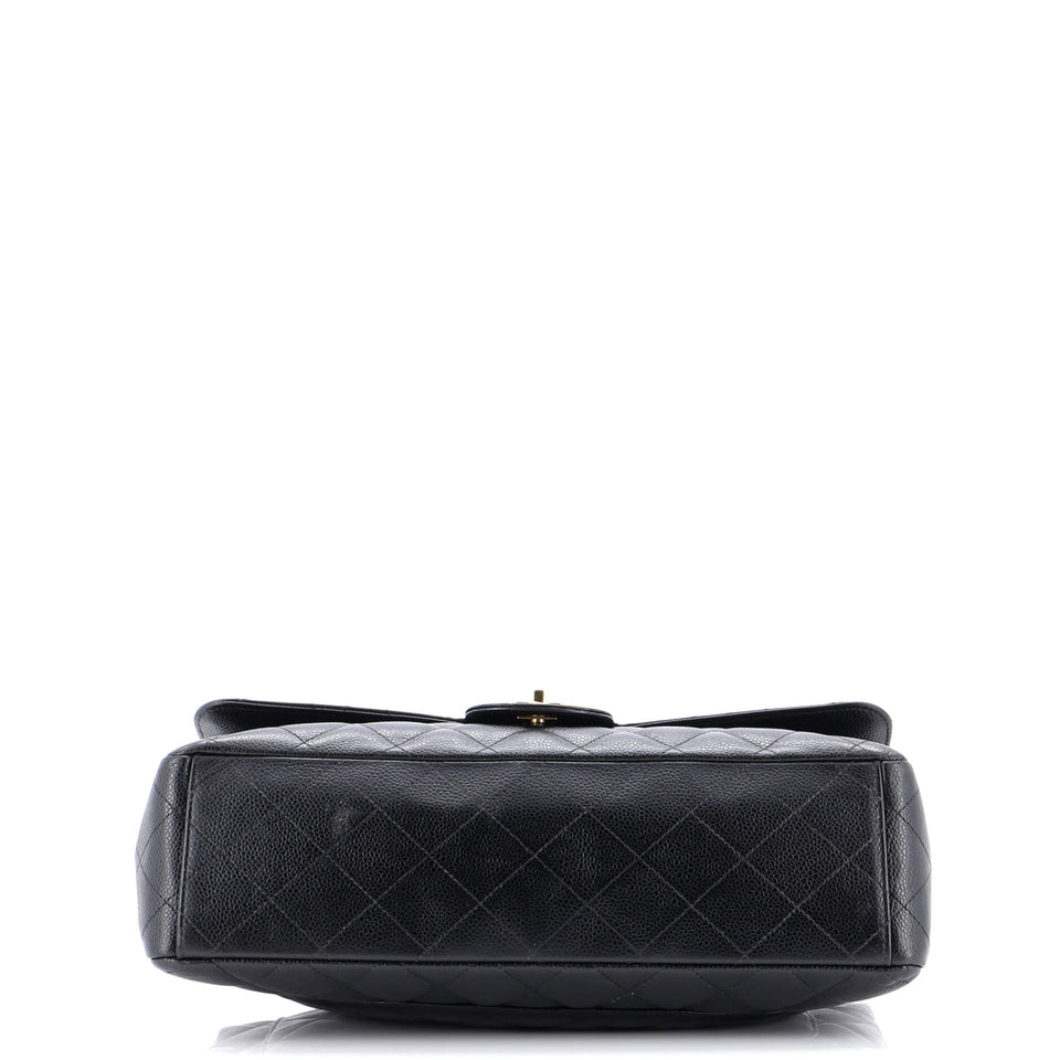 Classic Double Flap Bag Quilted Caviar Maxi