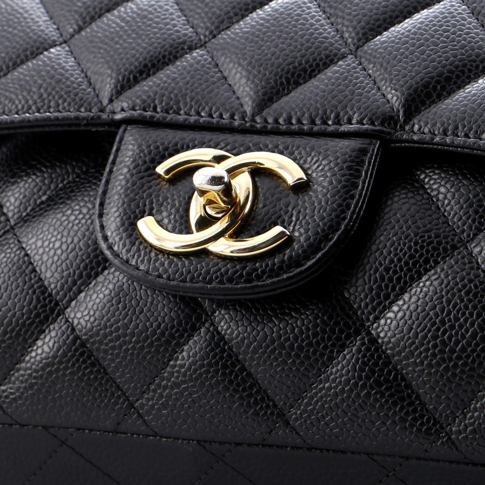 Classic Double Flap Bag Quilted Caviar Maxi