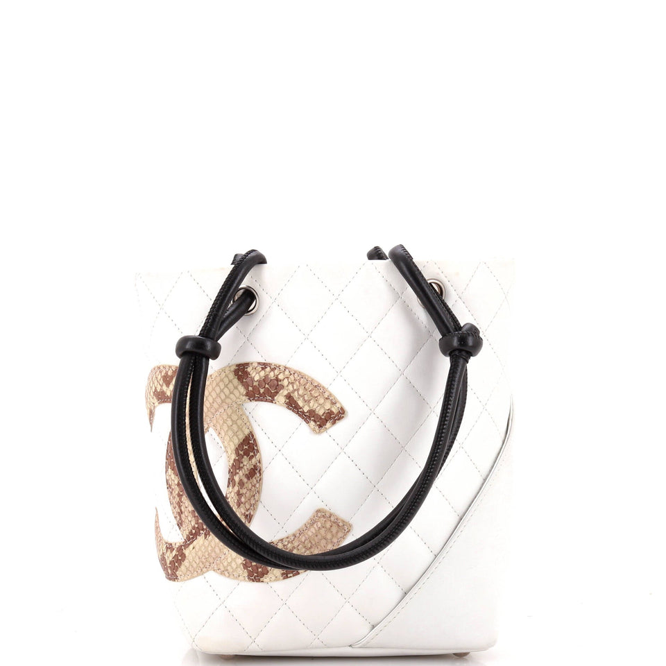 Cambon Tote Quilted Leather with Python Petite