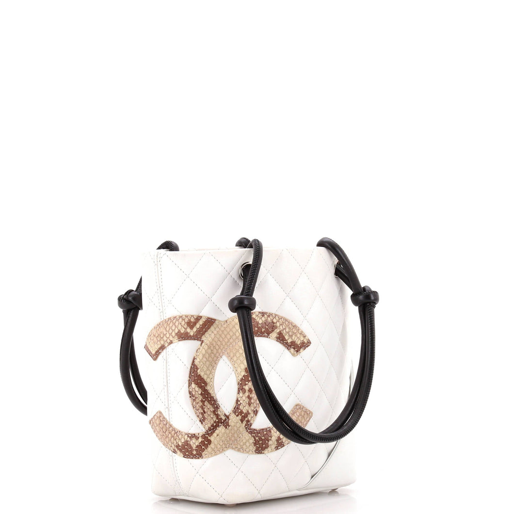 Cambon Tote Quilted Leather with Python Petite