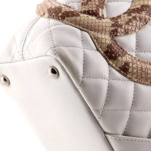 Cambon Tote Quilted Leather with Python Petite