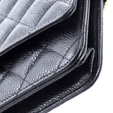 Wallet on Chain Quilted Caviar