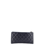 Classic Zip Pouch Quilted Caviar Long