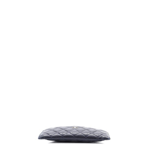 Classic Zip Pouch Quilted Caviar Long