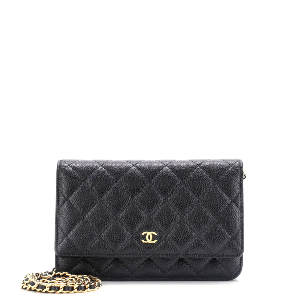 Wallet on Chain Quilted Caviar