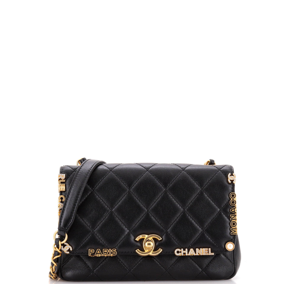 Paris Monaco Flap Bag Quilted Lambskin Mini