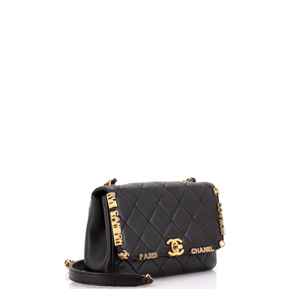 Paris Monaco Flap Bag Quilted Lambskin Mini