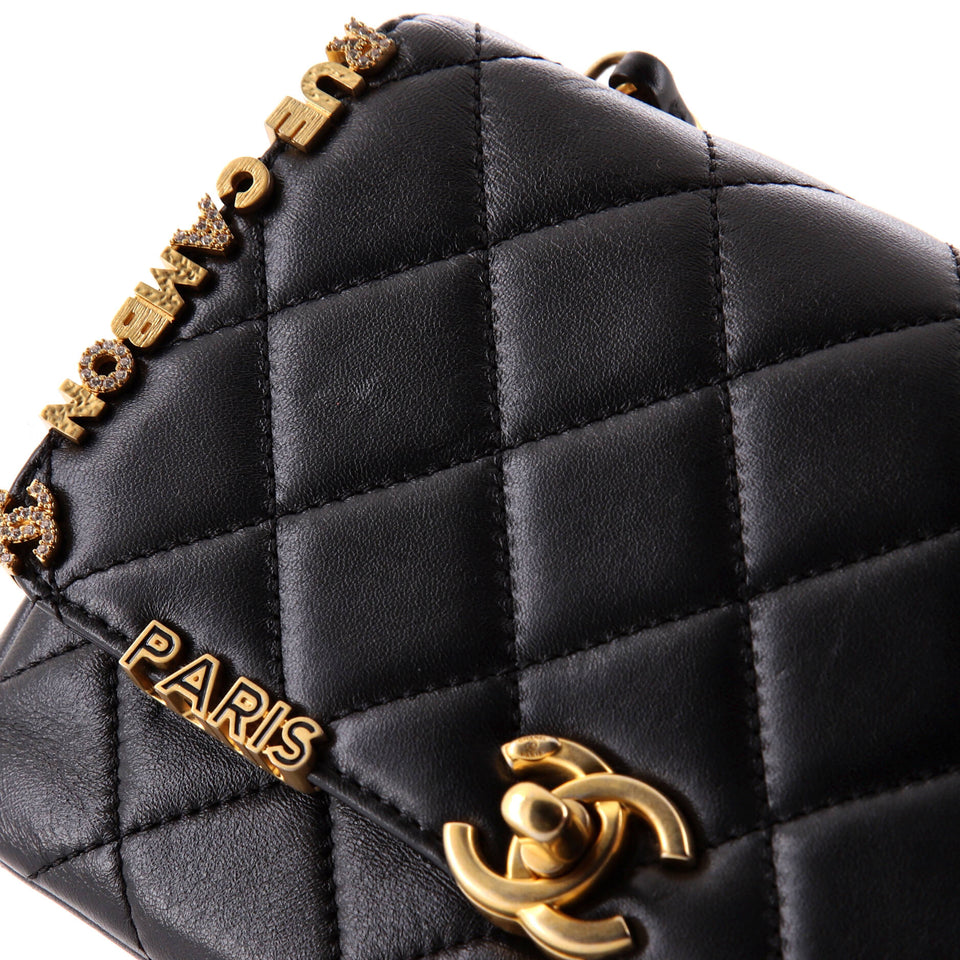 Paris Monaco Flap Bag Quilted Lambskin Mini