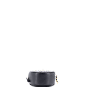 Egyptian Amulet Round Chain Clutch Quilted Calfskin Mini