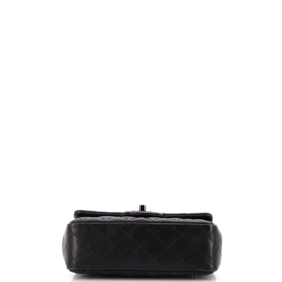 So Black Classic Single Flap Bag Quilted Lambskin Mini