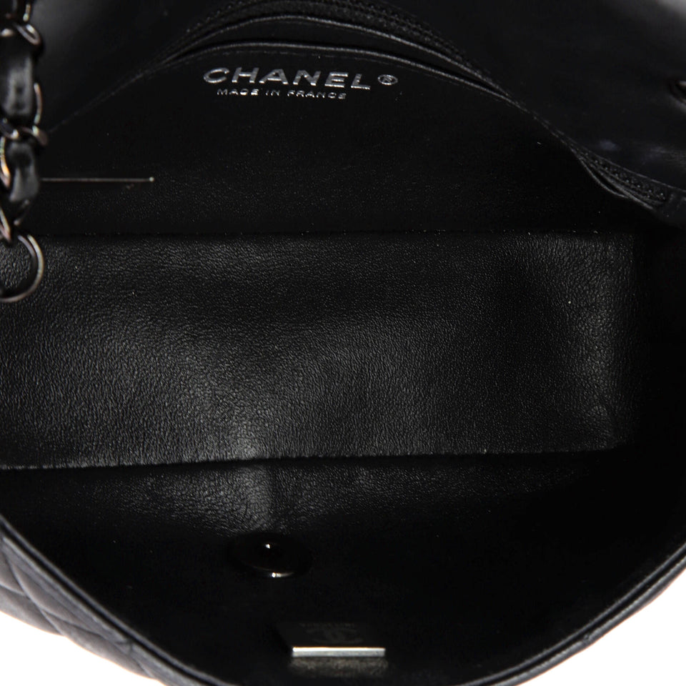 So Black Classic Single Flap Bag Quilted Lambskin Mini