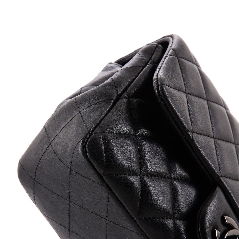 So Black Classic Single Flap Bag Quilted Lambskin Mini