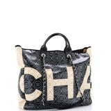 Logo Camellia Shopping Tote Printed Coated Canvas Medium