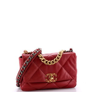 19 Flap Bag Quilted Leather Medium