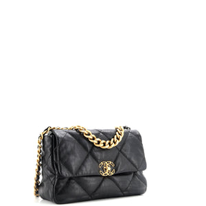 19 Flap Bag Quilted Leather Large