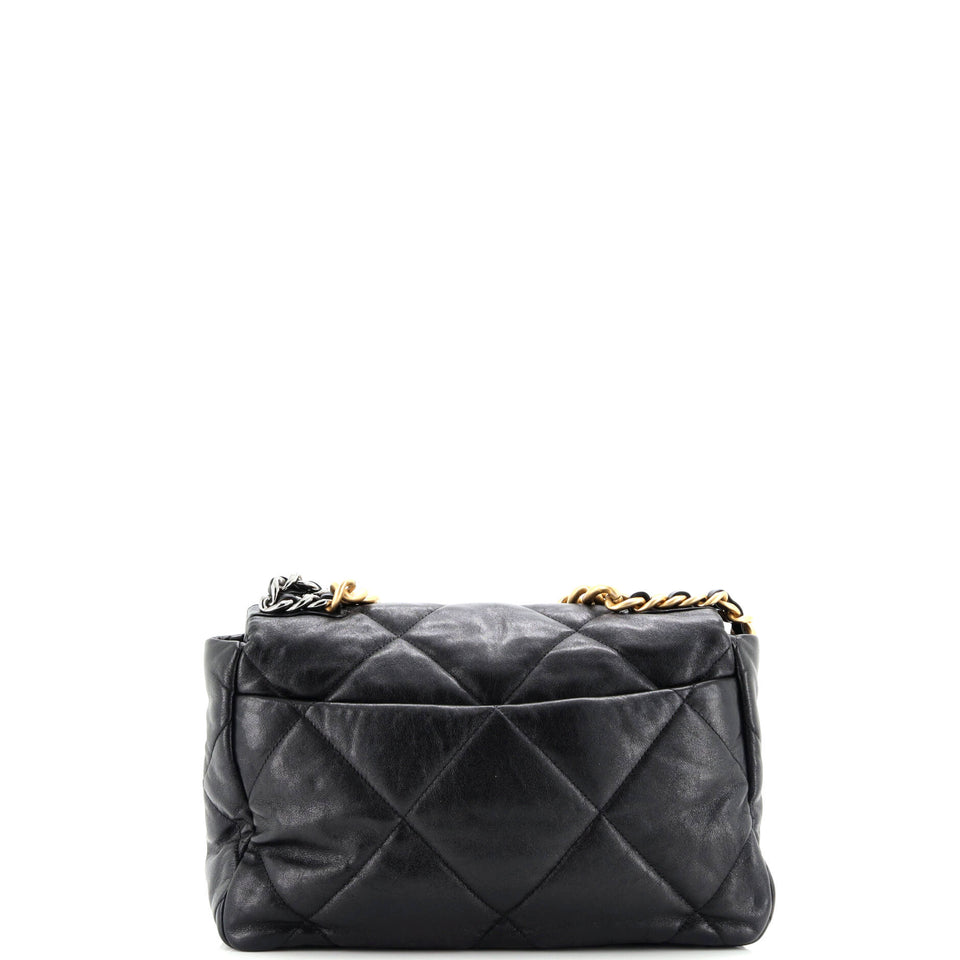 19 Flap Bag Quilted Leather Large