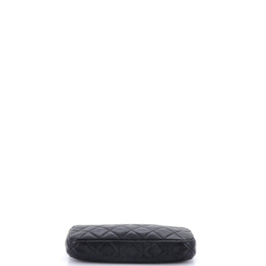 Double Zip Clutch with Chain Quilted Lambskin