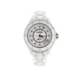 J12 Automatic Watch Ceramic and Stainless Steel with Diamond Markers and Mother of Pearl 38
