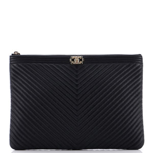 Boy O Case Clutch Chevron Calfskin Medium