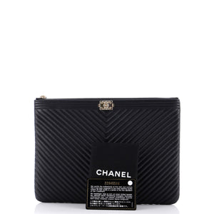 Boy O Case Clutch Chevron Calfskin Medium