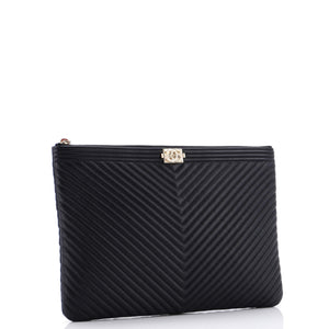 Boy O Case Clutch Chevron Calfskin Medium