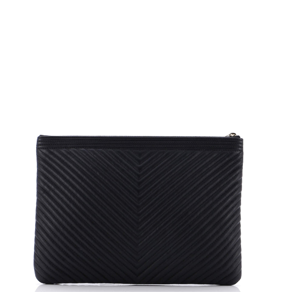 Boy O Case Clutch Chevron Calfskin Medium