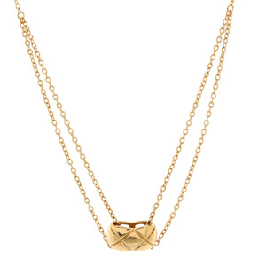 Coco Crush Double Chain Pendant Necklace 18K Yellow Gold