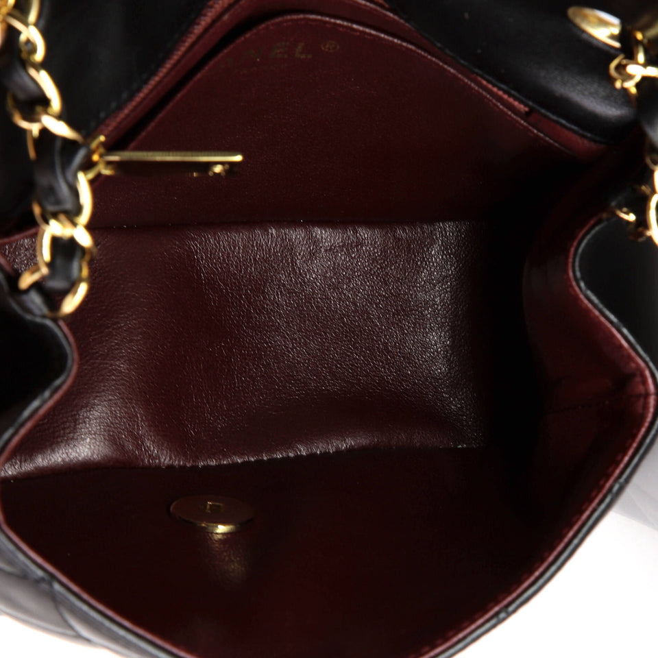 Square Classic Single Flap Bag Quilted Lambskin Mini