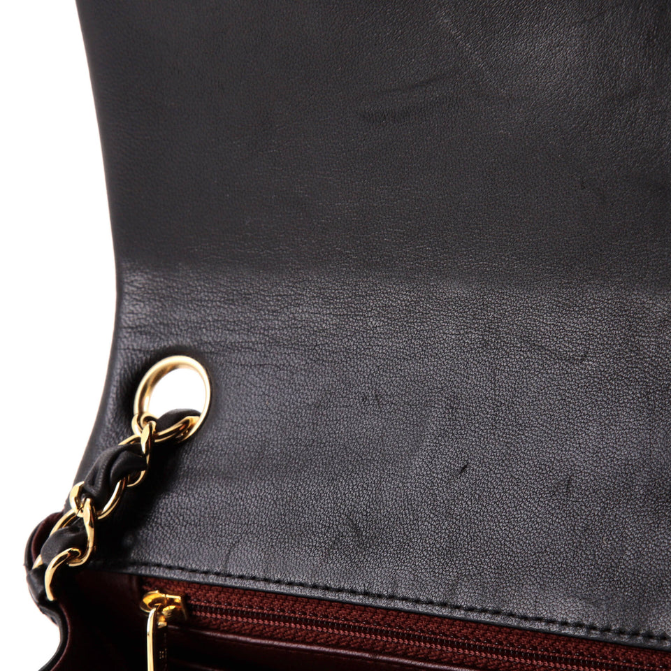 Square Classic Single Flap Bag Quilted Lambskin Mini