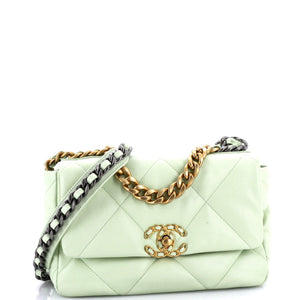 19 Flap Bag Quilted Leather Medium